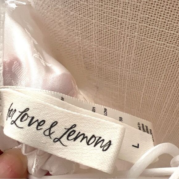 For Love & Lemons Daisy Baby’s Breath Slip Dress in White/ Yellow Size L - Picture 7 of 10